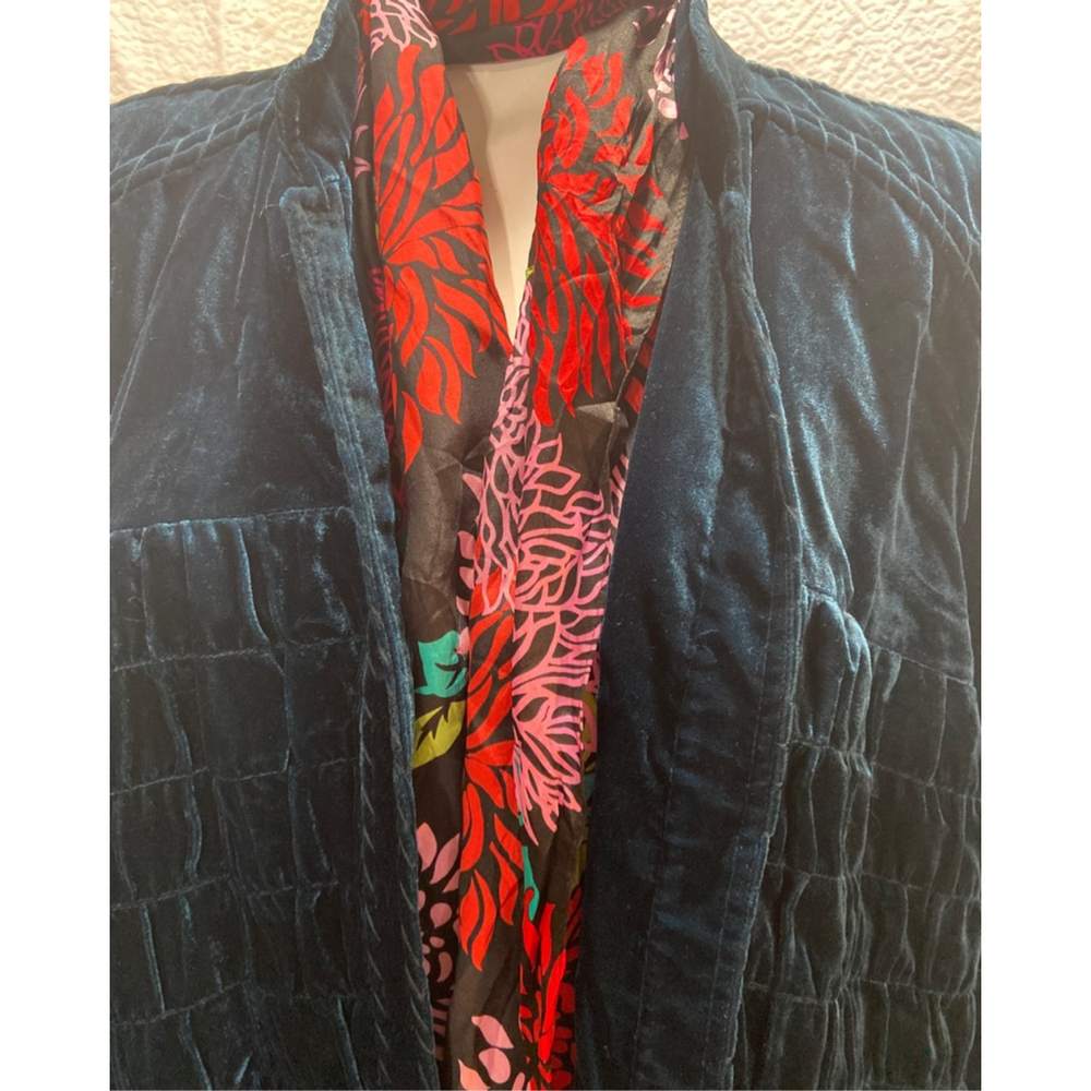 Chico's Jacket jewel tone velvet blazer un structured size XL - Picture 5 of 8